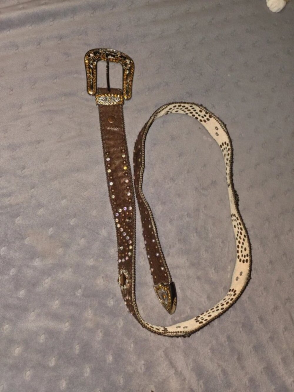 Leather Rhinestone Belt